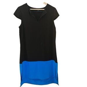 JAYGODFREY Black and Blue Color Block Silk Mini Dress NWT